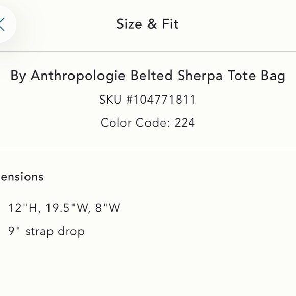 New Anthropologie Sherpa belted tote bag crossbody purse tan brown satchel - Picture 15 of 15